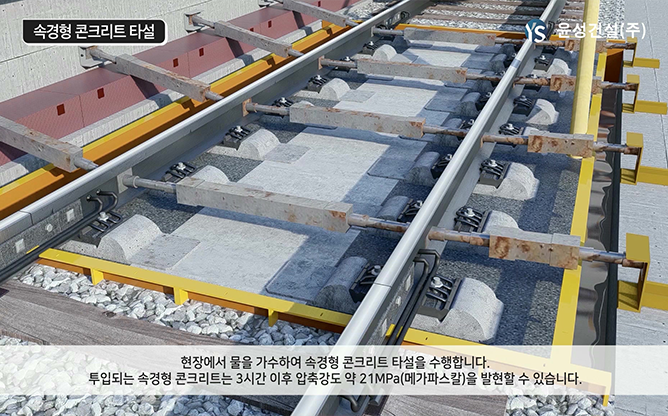 윤성건설 - 사전제작형 현장타설식 궤도패널