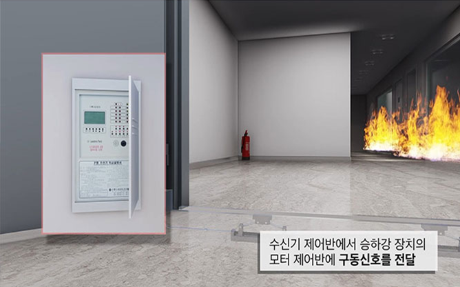 산호전기조명 - 문턱자동승하강장치